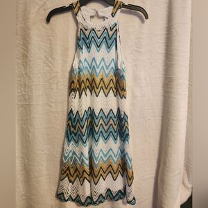 Juniors Candies chevron lace overlay dress M